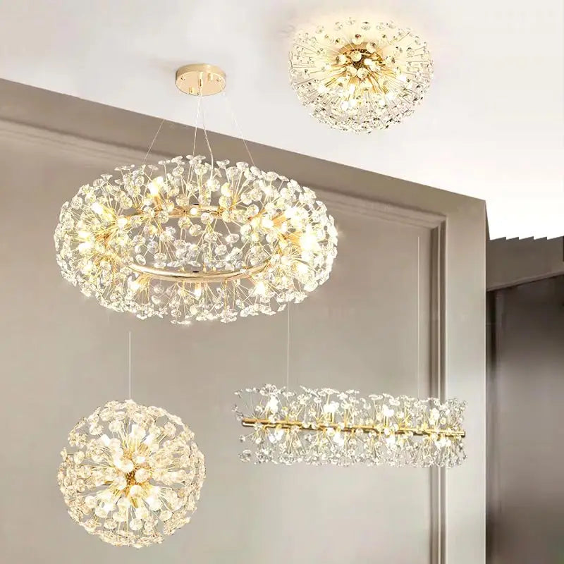 DecorBites™ Crystal LED Ceiling Pendant Chandelier for Home Decoration and Lighting
