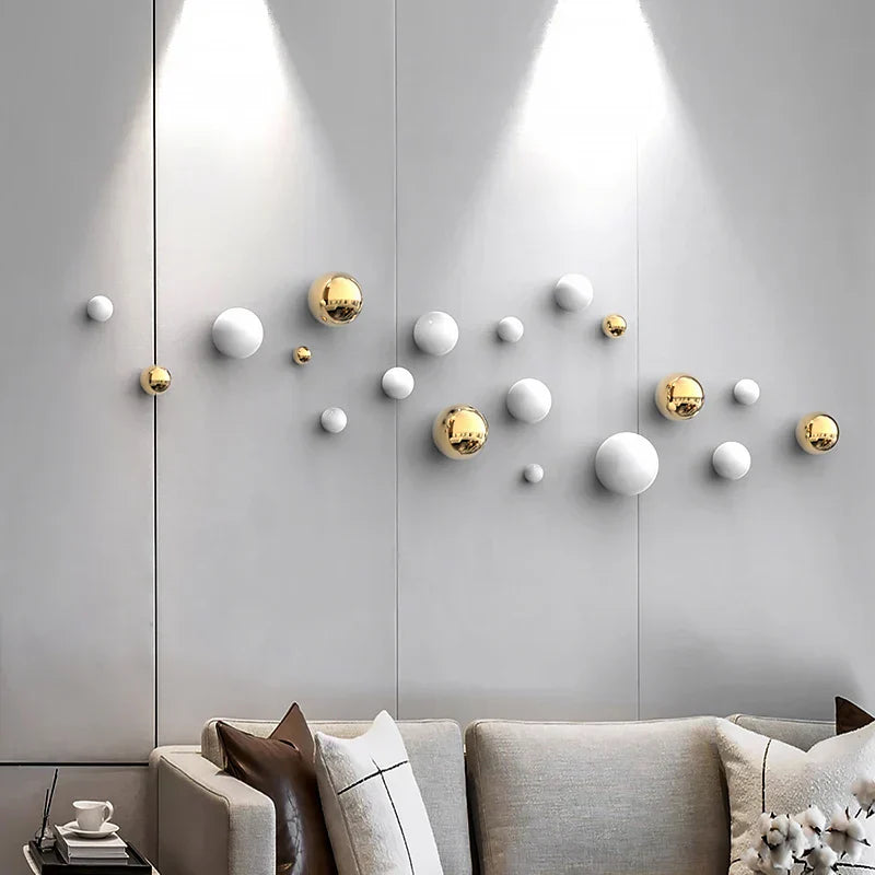 DecorBites™ Golden Stainless Steel Geometric Wall Decoration Art