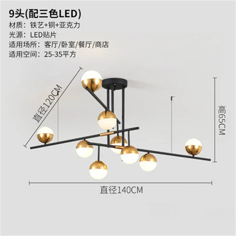 DecorBites™ Glass Ball Pendant Lamp Modern LED Hanging Light Fixture