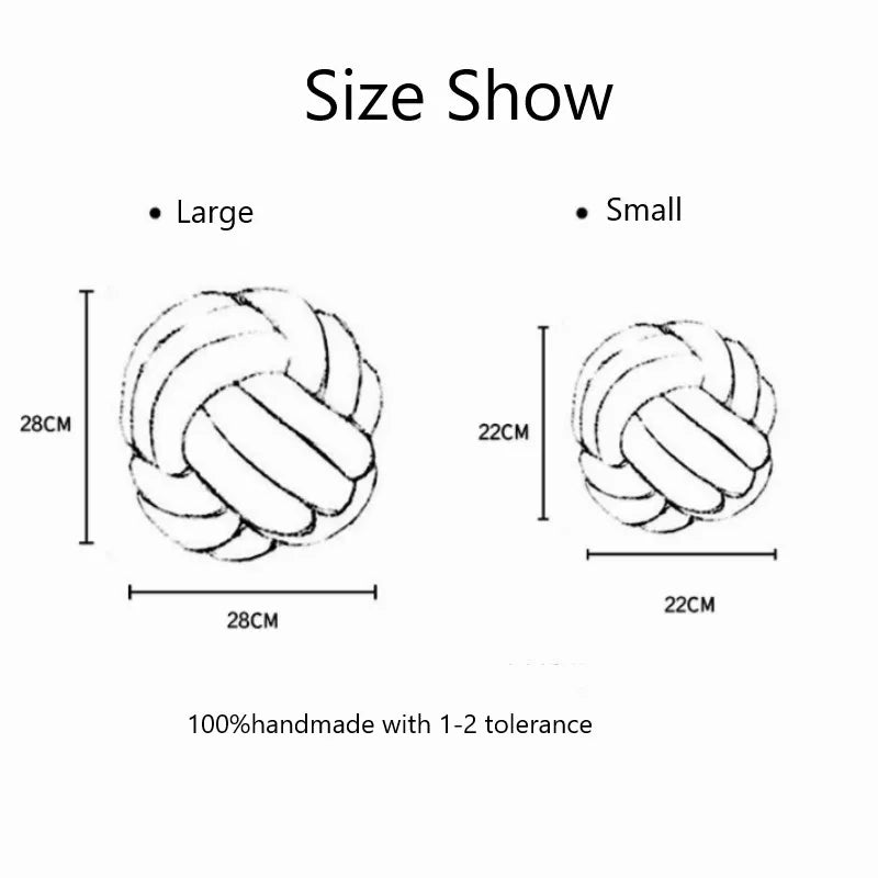 DecorBites™ Handmade Knotted Ball Round Plush Pillow for Home Decoration