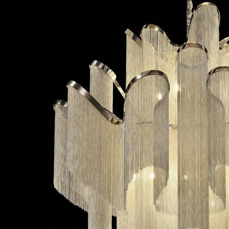 DecorBites™ LED Flower Tassels Ceiling Chandelier for Living Room, Staircase - Elegant Villa Pendant Light