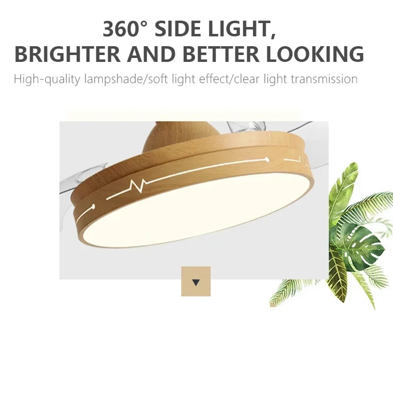 DecorBites™ DC Motor Ceiling Fan Light with Control for Bedroom, Living Room & Restaurant.