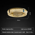 DecorBites™ Crystal LED Ceiling Lamp: Modern Stainless Steel Chandelier for Living Room, Bedroom & Kitchen.