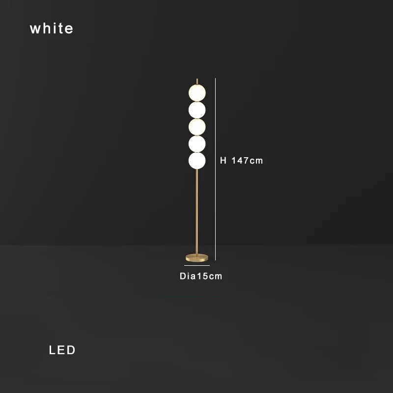 DecorBites™ Brass Floor Lamp for Living Room & Bedside Decor