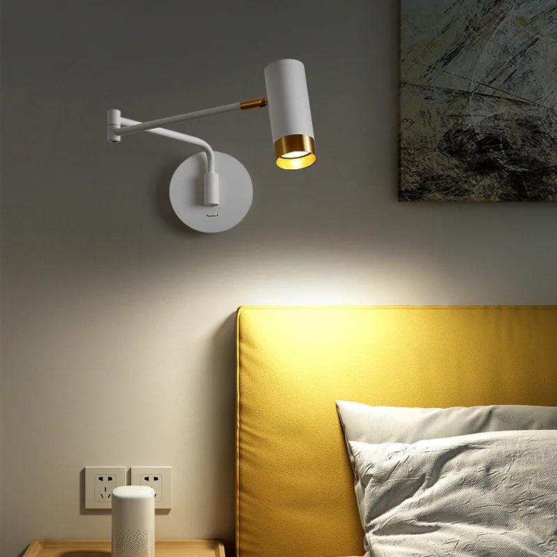 DecorBites™ Adjustable LED Swing Arm Wall Light Nordic Sconce Bedside Lamp
