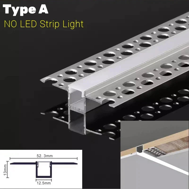 DecorBites™ LED Aluminum Profile Recessed Waist Line Channel for Backlighting Corners
