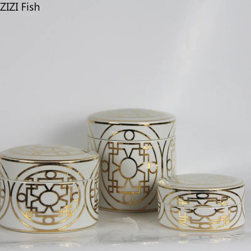 DecorBites™ Gold Geometric Storage Jar Set