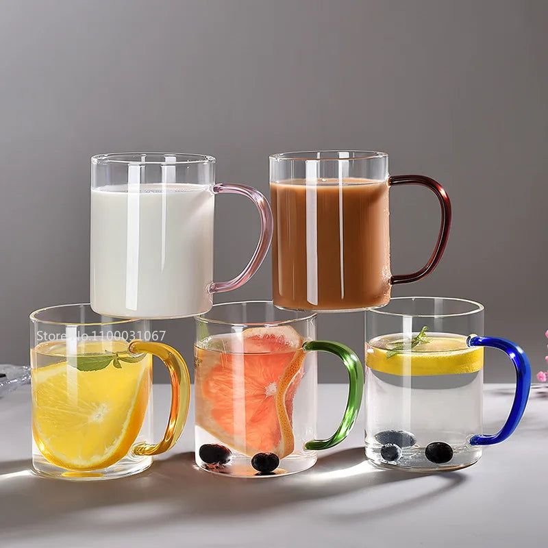 DecorBites™ Heat-Resistant Glass Cup with Handle for Drinks - Home Essential
