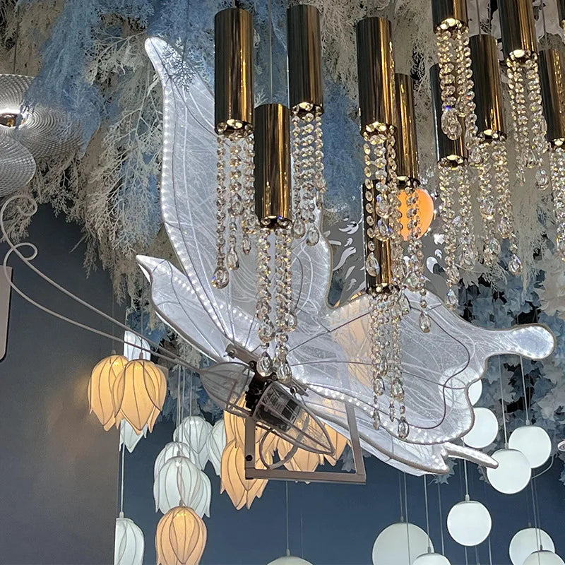 DecorBites™ LED Butterfly Wing Lace Hanging Lamps for Romantic Decoration and Party Lights