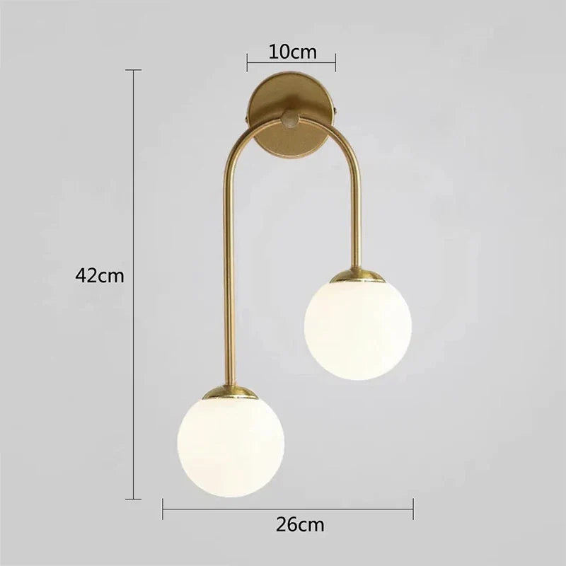 DecorBites™ Glass Ball LED Wall Lamp for Modern Living Room Decor