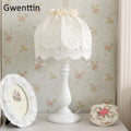 DecorBites™ Lace Fabric Table Lamp Led Desk Light for Home Wedding Decor Bedroom