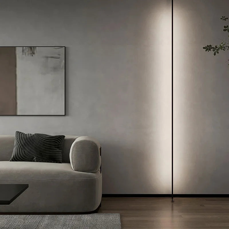 Minimalist off white linear wall light living room remote control