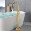 DecorBites™ Dual Handle Bathtub Faucet Set with Hand Shower, Floor Mounted Hot Cold Mixer