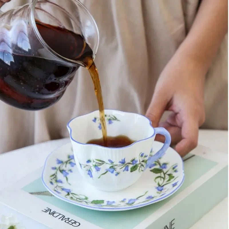 DecorBites™ Bone China Coffee Cup and Saucer Set for Home and Office