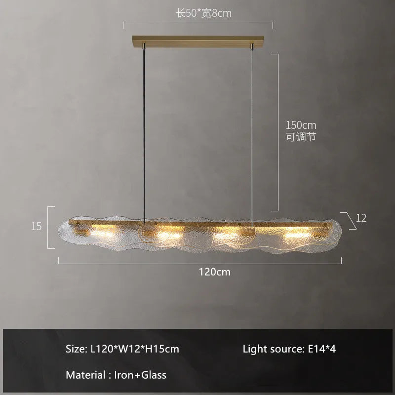 DecorBites™ Art Glass Dining Table Chandelier: Modern Luxury LED Hanging Light Fixtures