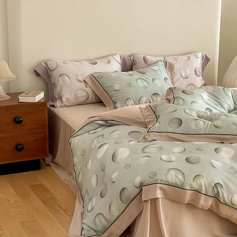 DecorBites™ Egyptian Cotton Bedding Set Queen King Ru Double, Quilt Cover Sheet Pillowcase