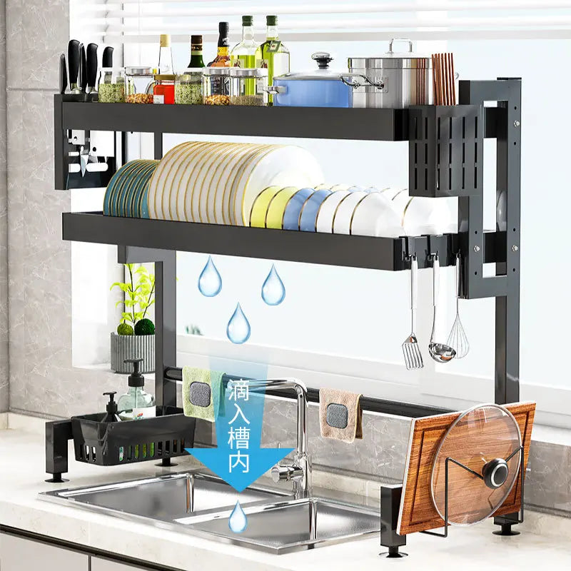 DecorBites™ Kitchen Sink Dish Drying Rack Cutlery Organizer Shelf Counter Storage