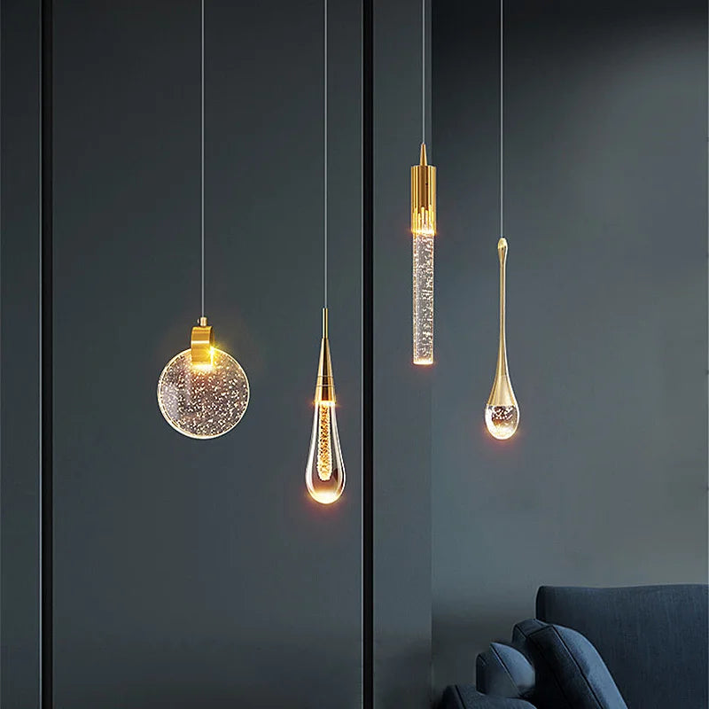 DecorBites™ Crystal Bubble Pendant Chandelier for Dining Room Bedroom Restaurant Bar