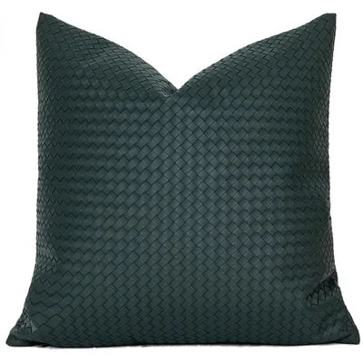 DecorBites™ Geometric Faux Leather Throw Pillow Cover - Modern Luxury Pillowcase