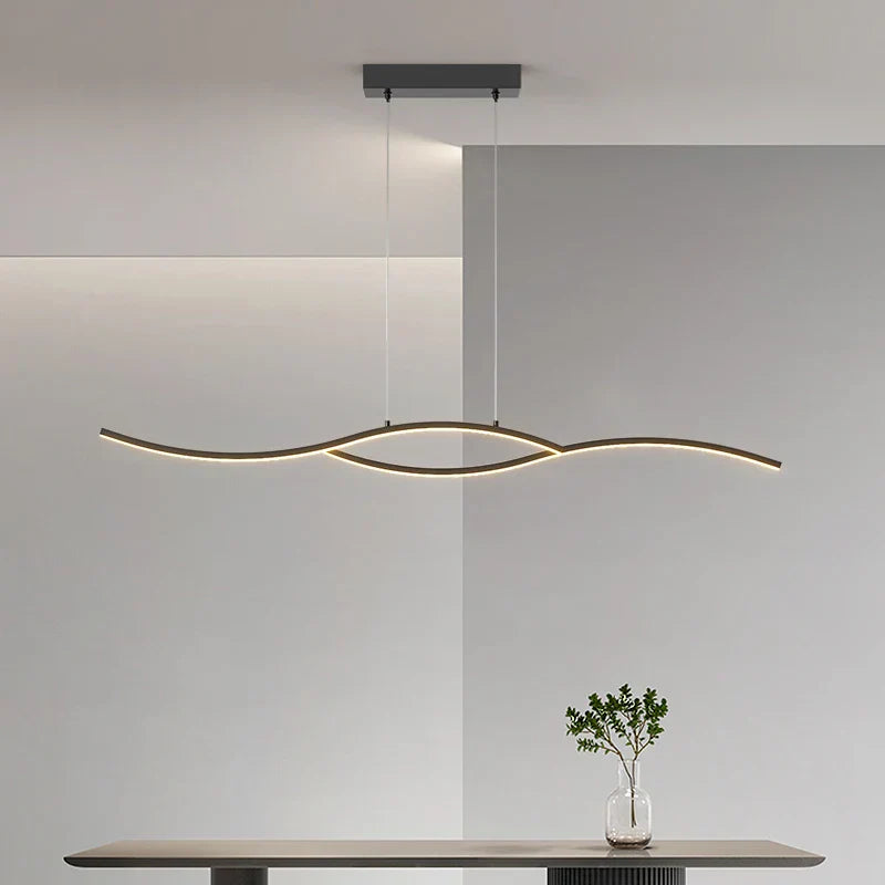 DecorBites™ LED Pendant Chandelier: Modern Nordic Strip Light for Dining, Kitchen, Office, Coffee Room