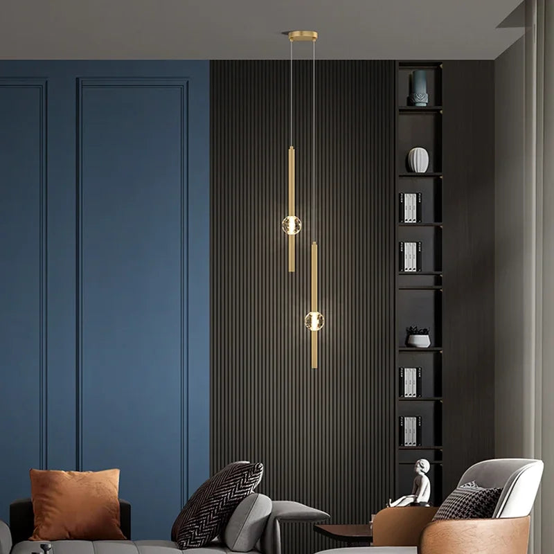 DecorBites™ Crystal LED Chandelier for Nordic Bedroom, Living Room & TV Background Wall.