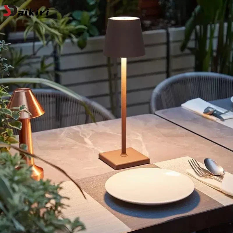 DecorBites™ Cordless LED Mosaic Table Lamp with Wireless Charger and Touch Dimmer