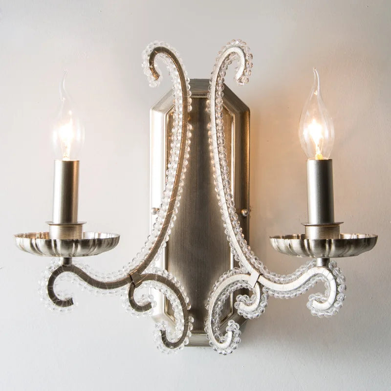 DecorBites™ Crystal LED Chandelier: French Living Room Retro E14 Pendant Light for Home Decor