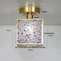 DecorBites™ Crystal Glass LED Ceiling Light Copper Canopy Nordic Modern Design