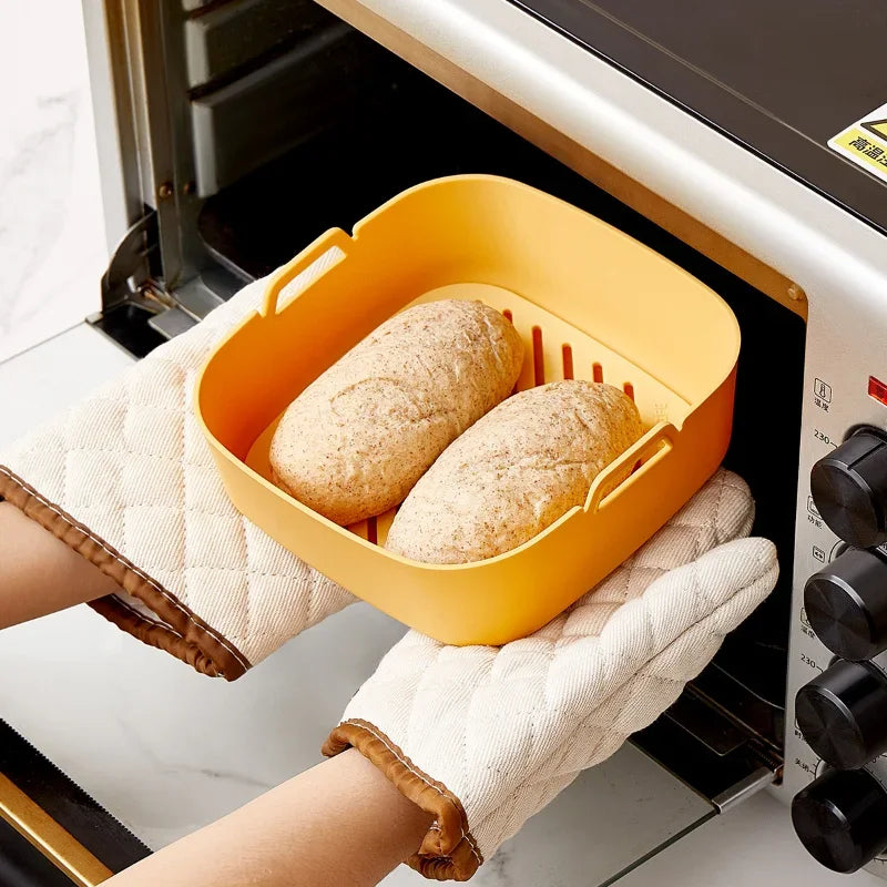 DecorBites™ Air Fryer Oven Baking Tray Chicken Basket Mat Silicone Pot Grill Pan