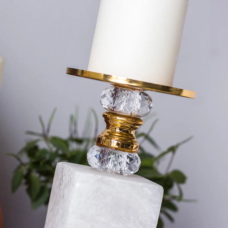 DecorBites™ Gold Marble Candle Holder Candelabrum Wedding Decor Desktop Accessories