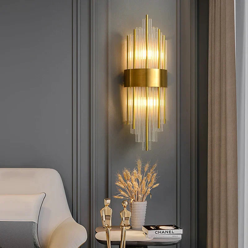 DecorBites™ Crystal LED Wall Lamps: Elegant Gold Wall Sconce Lights for Luxury Home Decor