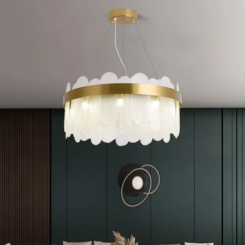 DecorBites™ Crystal LED Chandelier: Elegant Ceiling Lighting for Living Room, Bedroom, Hotel