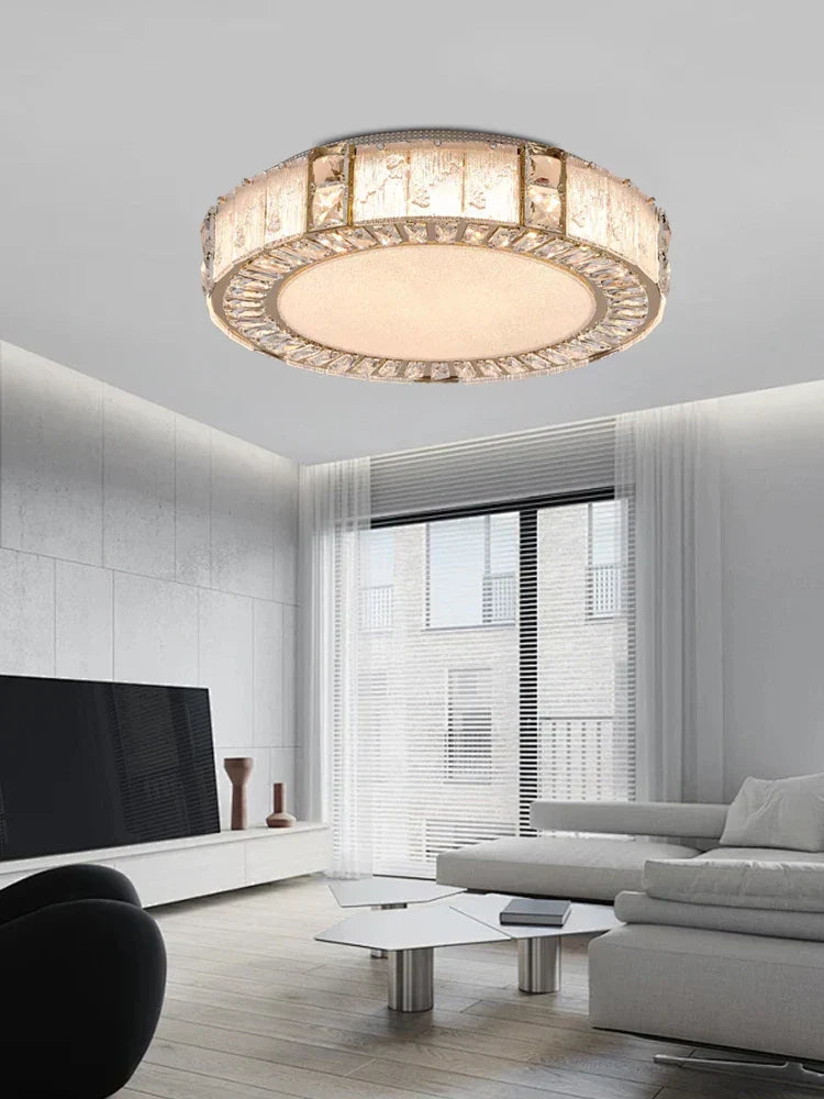 DecorBites™ Crystal Glass Luxury Ceiling Chandelier - Gold LED Home Decor