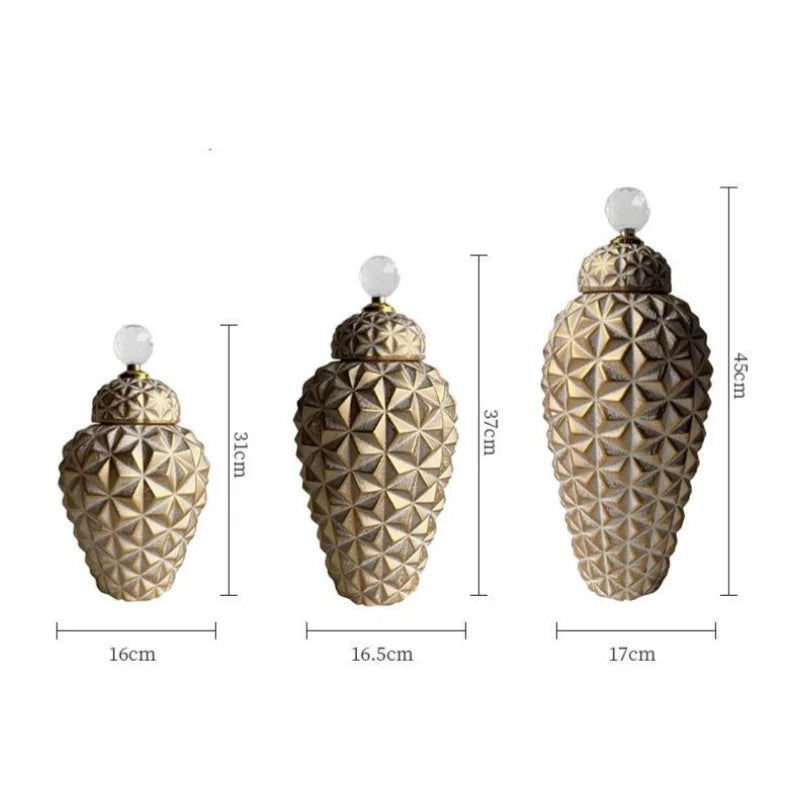 DecorBites™ Geometric Diamond Ceramic Vase: Stylish Flower Arrangement Décor Jar