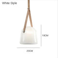 DecorBites™ Glass Hanging Lamps Leather Pendant Light Fixture for Kitchen Living Room Bedroom
