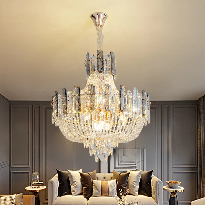DecorBites™ French Bead Chain Crystal Chandelier for Luxury Spaces