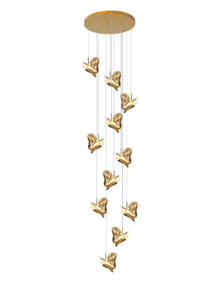 DecorBites™ Crystal Chandelier: Modern Luxury Pendant Lights for Living Room, Staircase, Villa