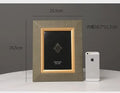 DecorBites™ Leather Metal Picture Frame: Luxury Office Study Bedroom Decor & Gift