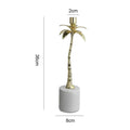 DecorBites™ Golden Metal Candlestick with Volakos White Marble Base for Luxury Home Decor