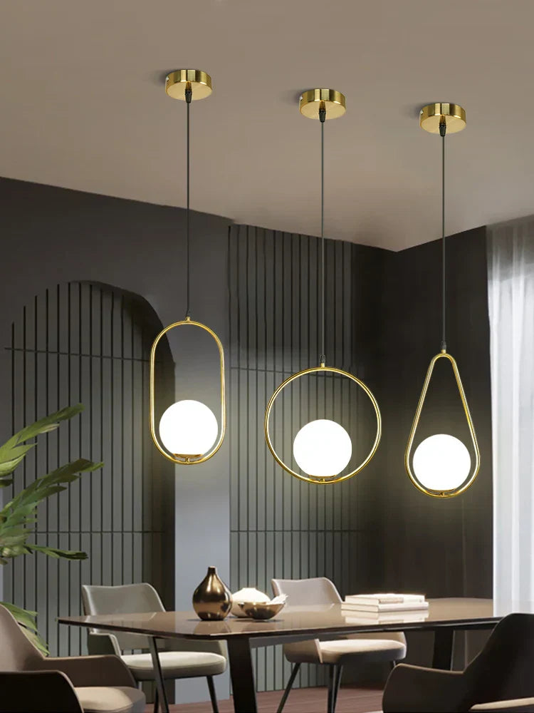 DecorBites™ Glass Ball LED Pendant Light for Restaurant Bar - Nordic Style