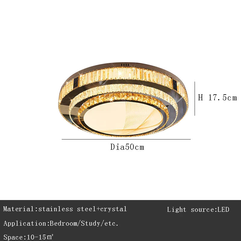DecorBites™ Gold Crystal Ceiling Lights LED Minimalist Luxury Lighting - Stainless Steel Crystal Luminaires