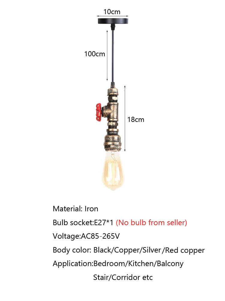 DecorBites™ Industrial Pipe Chandelier Light for Home Decor and Dining Room