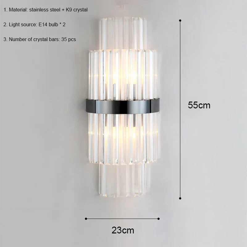 DecorBites™ Crystal LED Wall Lamp Modern Luxury Light Gold Sconces for Living Room Bedroom