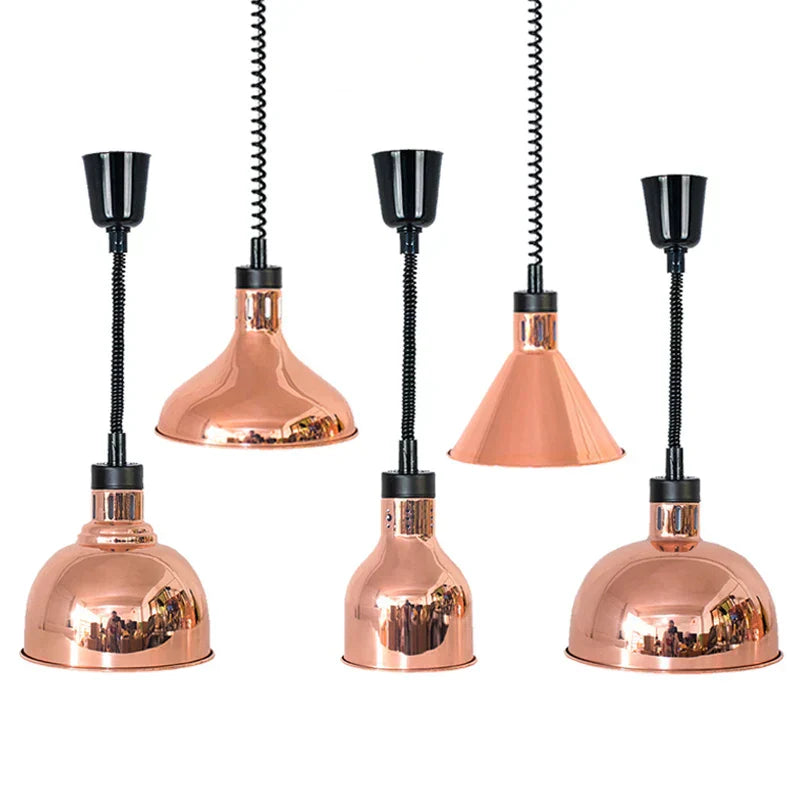 DecorBites™ Electric Food Heat Lamp: Telescopic Pendant Light for Restaurant's Kitchen Fixtures