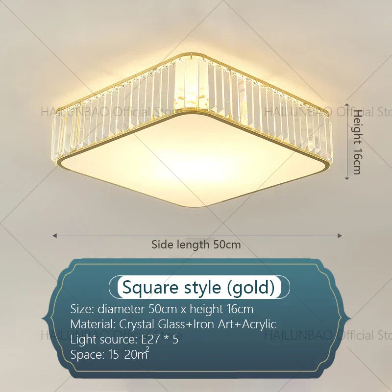 DecorBites™ Crystal Zen Ceiling Light for Living Room, Bedroom, and Dining Room