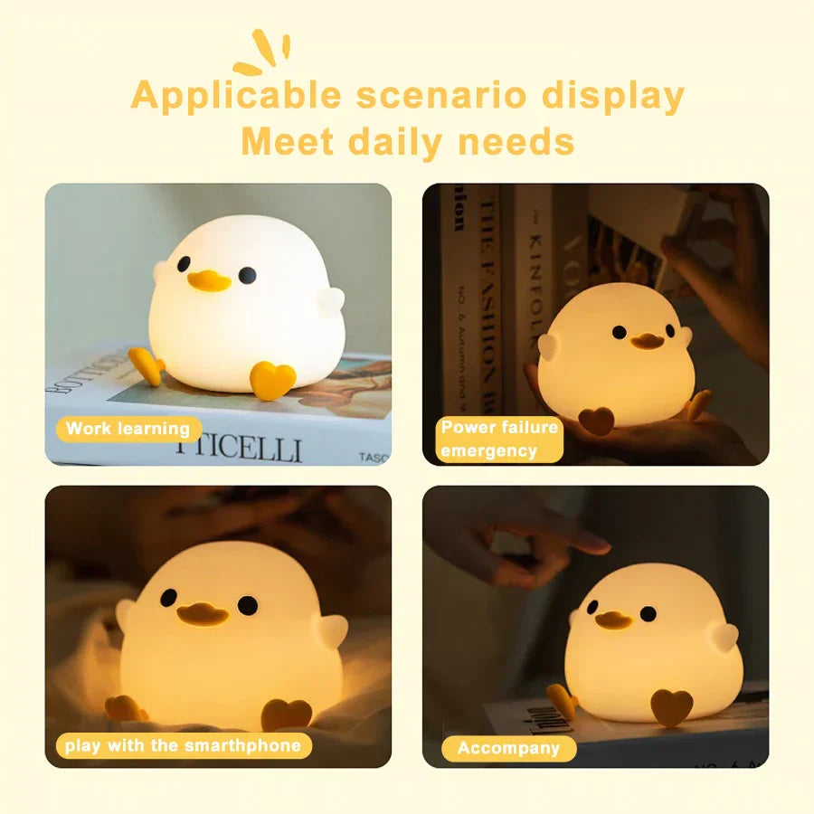 DecorBites™ Duck Silicone Night Light with Touch Sensor & Timer