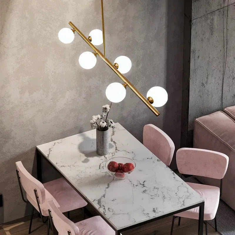 DecorBites™ Glass Ball Pendant Chandeliers LED Hanging Lights for Home Decor