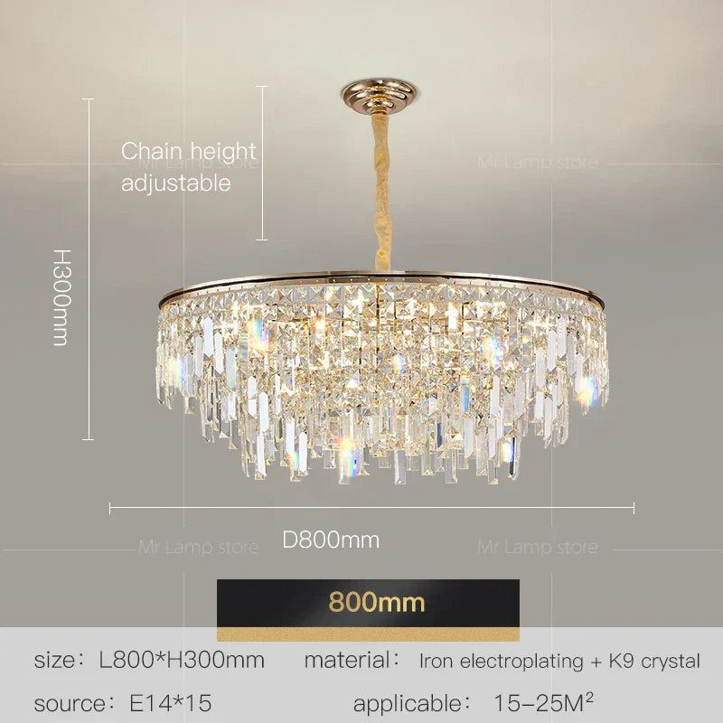 DecorBites™ Crystal LED Chandelier for Living Room, Dining & Bedroom - High-end Luxury Lighting