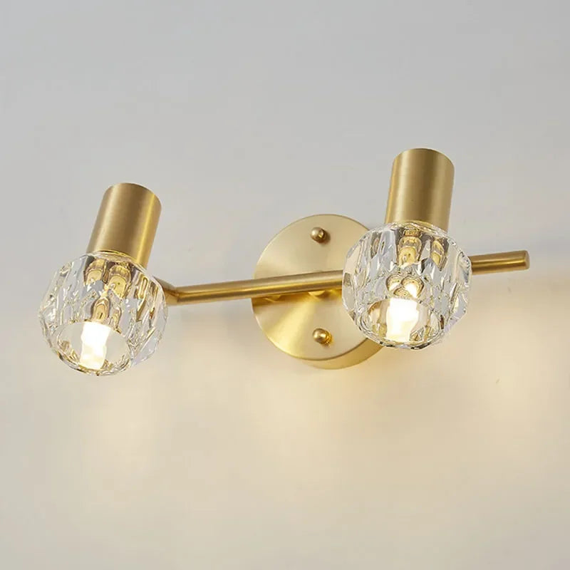 DecorBites™ Crystal Gold Wall Lamp: Luxury Modern Led Indoor Lighting for Living Room, Bedroom, Study.