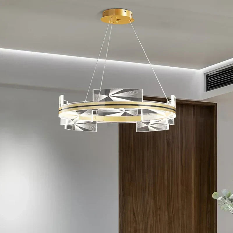 DecorBites™ Gold LED Pendant Lights Living Room Dining Hall Kitchen Bar Decor Lighting